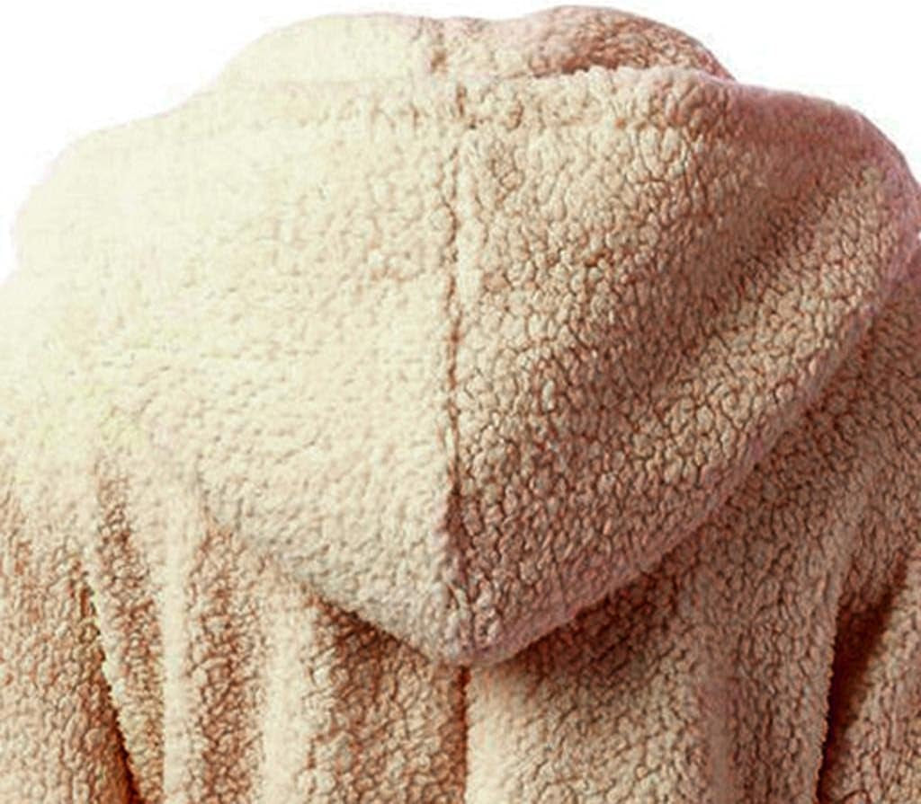 Casual Long Sleeve Full Zip up Lined Furry Fleece Solid Color Hoodie Sweatshirt Jacket Coat with Pockets